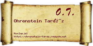 Ohrenstein Taráz névjegykártya